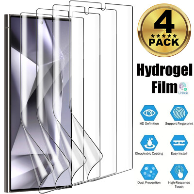 4x Hydrogel Screen Protector For Samsung Galaxy S25 Ultra S24 Plus S23 S22 S21+