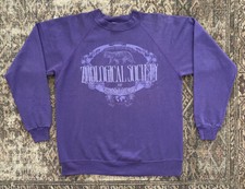 VTG 90s San Diego Zoological Society Raglan Sweatshirt SZ L Puff Print Zoo