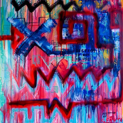 GEMÄLDE abstrakt C. FANTA ORIGINAL Kunst Leinwand MALEREI portrait  art abstract
