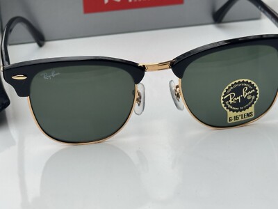 New Ray-Ban RB3016 W0365 CLUBMASTER Black with G-15 Green