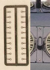 Cal Scale 541 HO Scale F-Unit Lift Rings -- Etched Brass pkg(20)