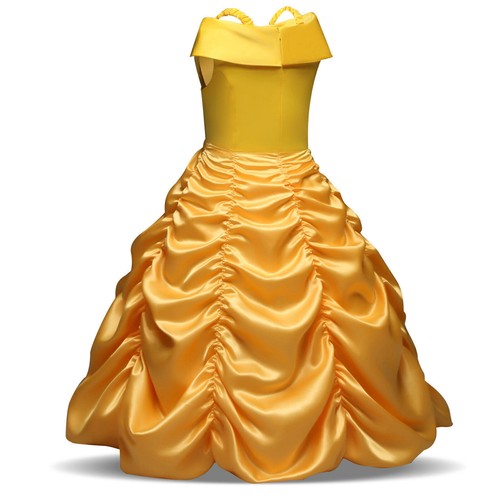 Girls Belle Princess Dress Costume Cosplay Kids Belle Birthday Book Week Dress~ - Picture 13 of 16