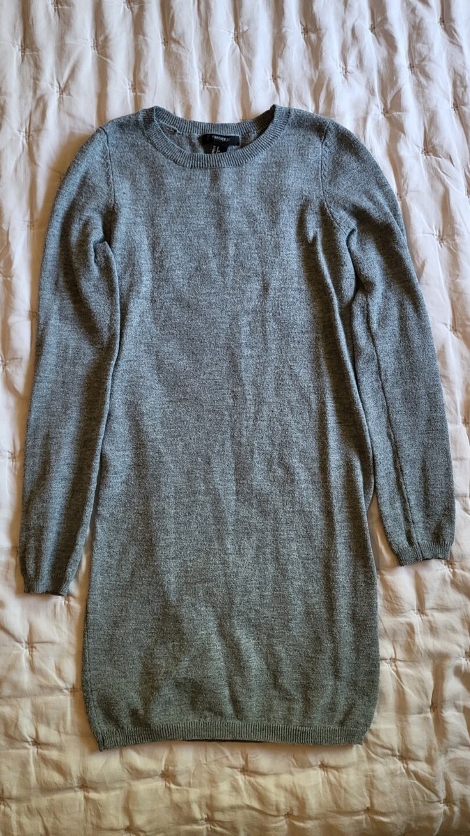 grey sweater dress forever 21 Forever21 Small maxi dress with slip