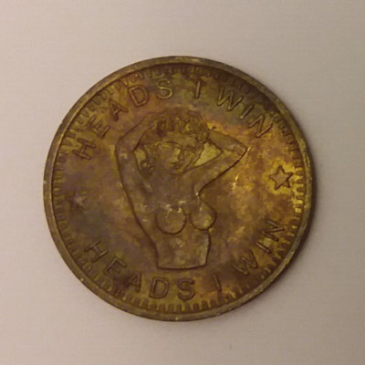 Vintage Nude Woman Heads or Tails Flip Coin Lucky Token | eBay