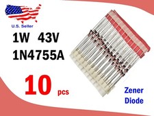 1W 43V ZENER DIODE 1N4755A 10 pcs - Free  Fast shipping