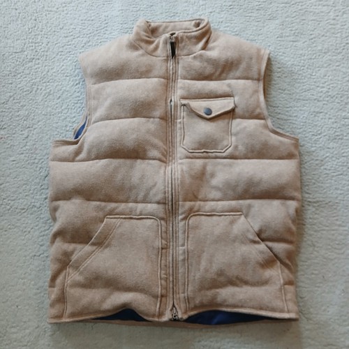 Johnnie O Vest Mens Large Brown Quilted Camper Zip Up Jacket Hiking Insulated