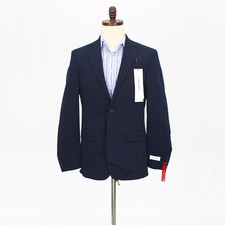 Calvin Klein 40R Navy Sport Coat Blazer Jacket Solid 2B Polyester