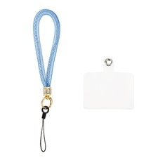 Phone Lanyard, Nylon Detachable Wrist Strap with Phone Patches, Blue