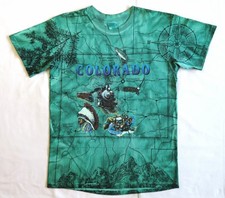 Colorado Map Vintage T Shirt 1990's Allover Print Dye Vacation Tourist Nature L