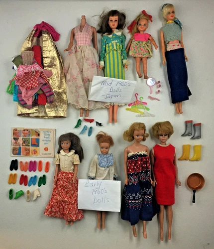 1960s Barbie DOLL Family Friends Lot with Clothes SHOES Accessories