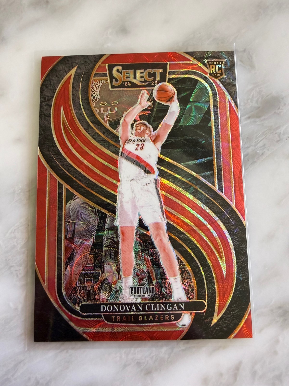 2024-25 Select Donovan Clingan RC Premier Level Red Scope Prizm #218/249