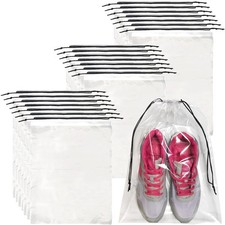 50 Pcs Shoe Bags for Travel,Large Transparent Travel Shoe Bags for Packing,Cl...