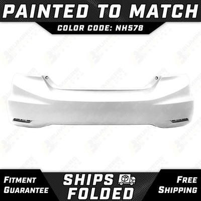 NEW Painted *NH578 White* Rear Bumper Cover for 2013 2014 2015 Honda Civic Sedan