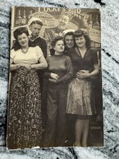 WWII Era Navy Sailors And Girls Posing For A Photograph