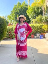 KD312 Pink Turtle Batwing Tunic Kaftan Dolman Women Abaya Maxi Dress Up to 5X