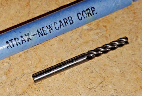 Atrax Newcarb Corp.  1/8" 1501 Carbide end mill 4 flute 1 1/2 " OAL Very sharp