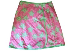 Vtg New Girl Lilly Pulitzer Reversible Wrap Halley Charming Patch Skirt Size 14
