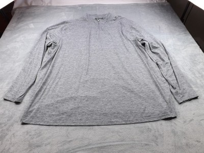 TEK GEAR Pullover Men's SZ 3XB DK Gray/LT Gray 1/4 Zip Long Sleeve Light Weight