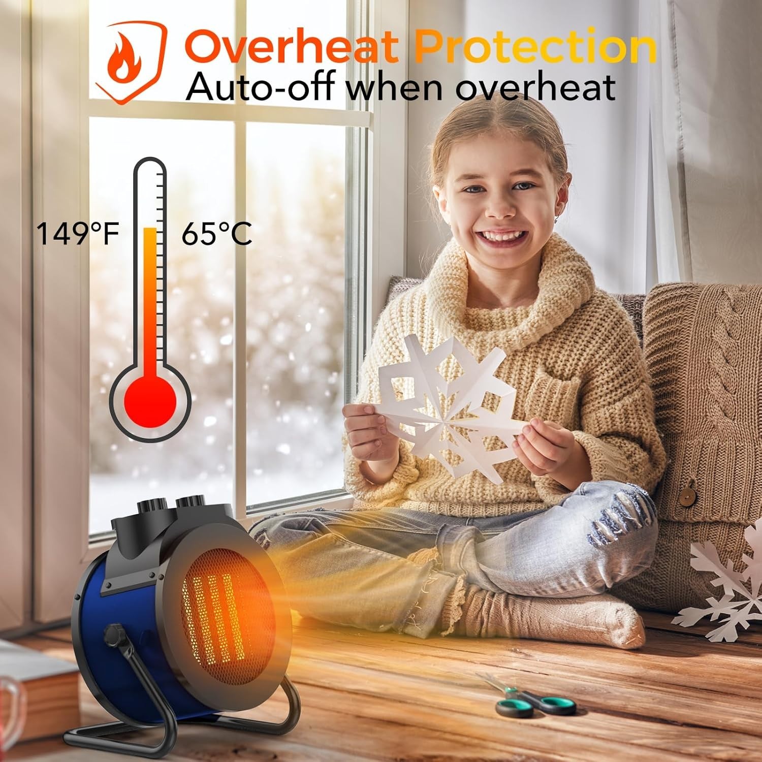 Electric Space Heater 1500W Garage Forced Air Fan Portable Utility Home Shop New
