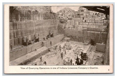 INDIANA Limestone CO. Bedford  Quarry mine & Steam Donkey  bricks