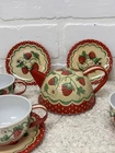 Vintage 1950s Wolverine Tin Toy Tea Set – 9-Piece Strawberry Pattern