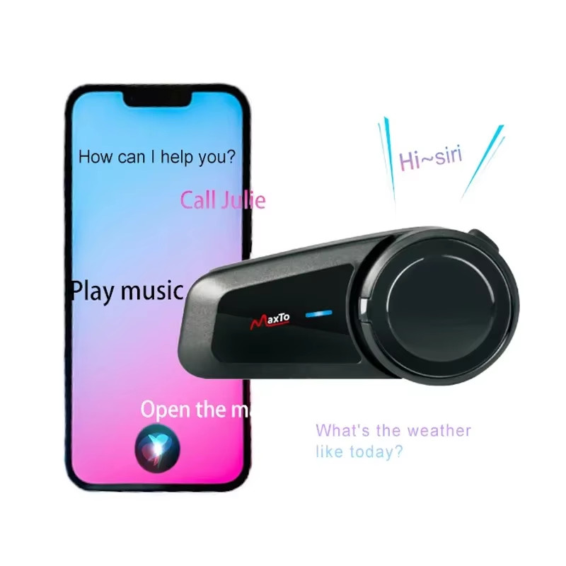 2PCS  M2 Motorcycle Helmet Bluetooth Headset Intercom 6 Riders 1000M Intercom Su