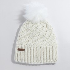 Coal The Maizy Tall Length Acrylic Ridge Knit Beanie Unisex OSFM Off White New