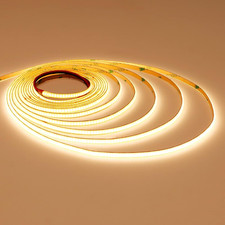 12V Thin 5Mm COB LED Strip Light 3000K Warm White 16.4Ft Bright 4000Lm CRI 90 Un