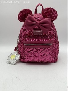 Loungefly Disney Parks Pink Sequin Bow Minnie Mouse Mini Backpack