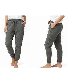 Zara Jogger Pants Size Large Charcoal Gray Gathered High Rise Athleisure Pull On