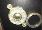 Vintage Brass Mother of Pearl Folding Pocket Loupe Magnifier Roorkee India 10x — photo 1