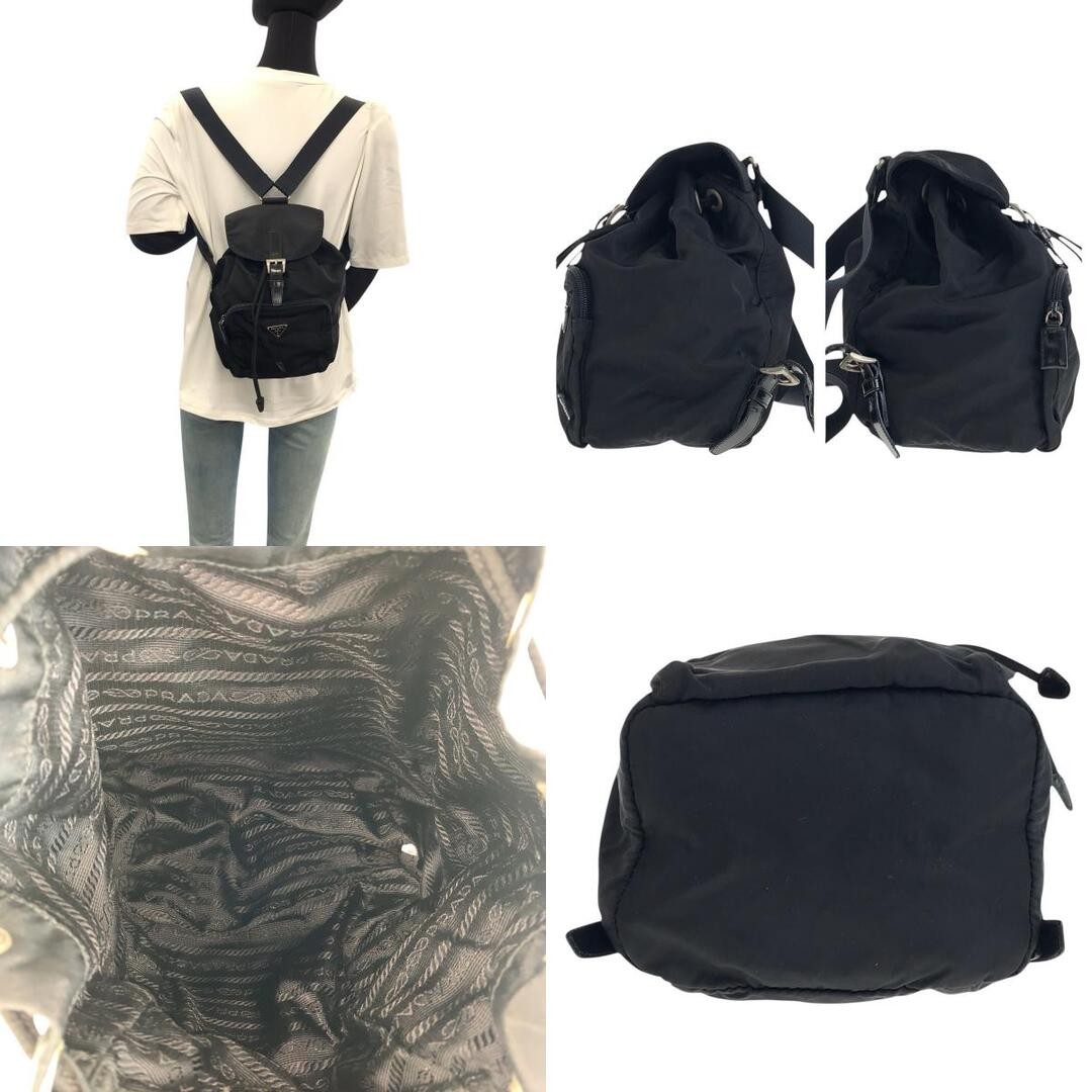 PRADA Tessuto black triangular logo mark backpack… - image 4
