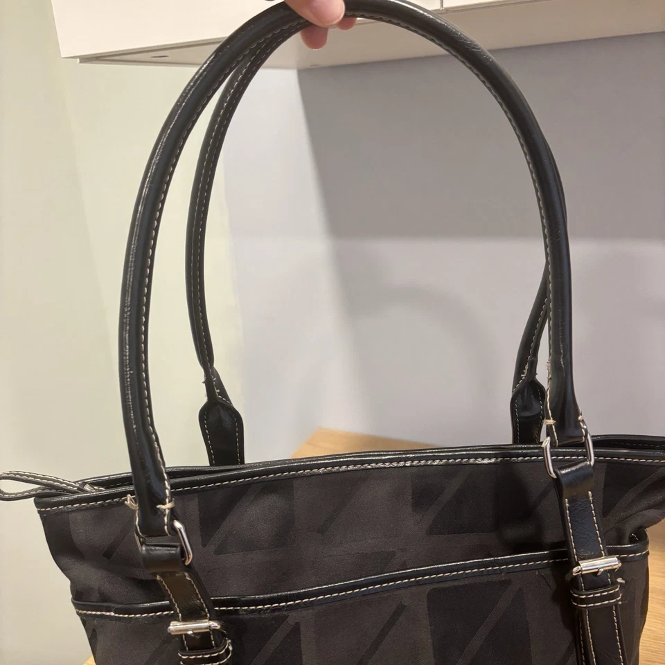 Nine & Co Negro Cartera Bolso de Mano Bolso de Hombro Nylon Cierre de Cremallera Mediano Foto 2 de 4