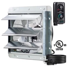 iLIVING Shutter Exhaust Fan Thermospeed Controller Galvanized Steel 960-CFM
