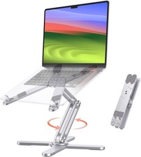 360  Rotating Laptop Stand Riser for Desk , Ergonomic Foldable Computer Stand