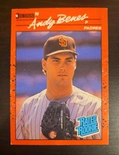 1990 Donruss Rated Rookie Andy Benes San Diego Padres Card