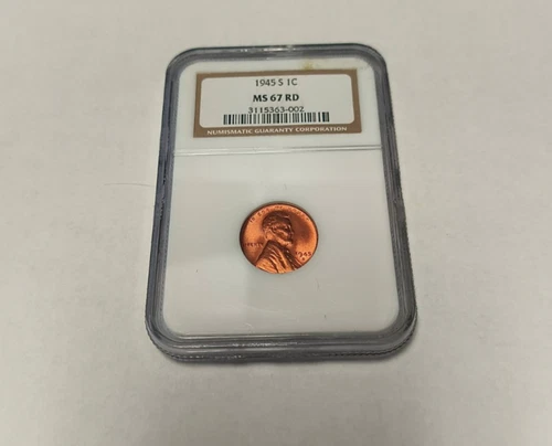 1945-S Lincoln Cent, NGC MS 67 RD