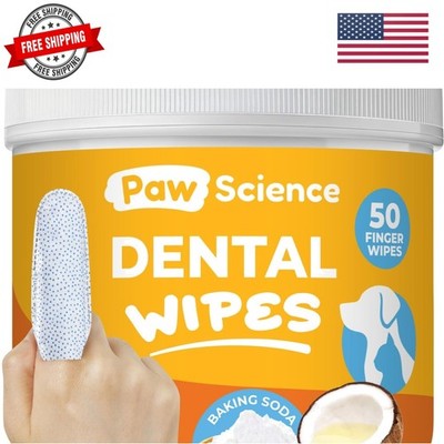 Dog & Cat Teeth Cleaning Wipes - Dental Finger Wipes for Cats & Dogs - Pet To...