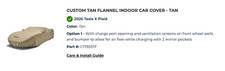 New In Box Tesla Model X Plaid Flannel Car Cover Tan W Pockets New In Box Tesla Model X Plaid Flannel Car Cover Tan W Pockets