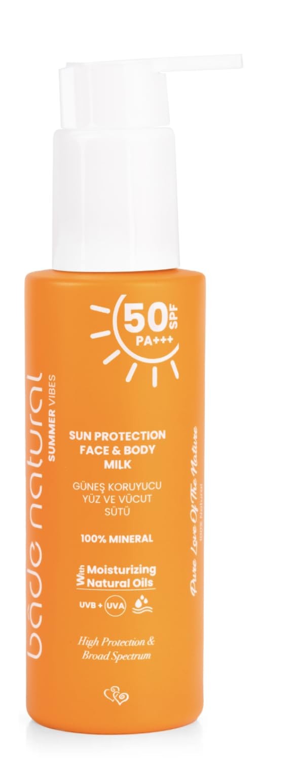 Bade Natural Mineral Sunscreen Milk SPF 50 – Broad Spectrum UVA/UVB Protection