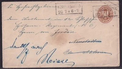 GERMANY PRUSSIA 1860 POSTAL STATIONERY COVER POSTMARK "GNIEWKOWO" now in POLAND - Image 1 of 2
