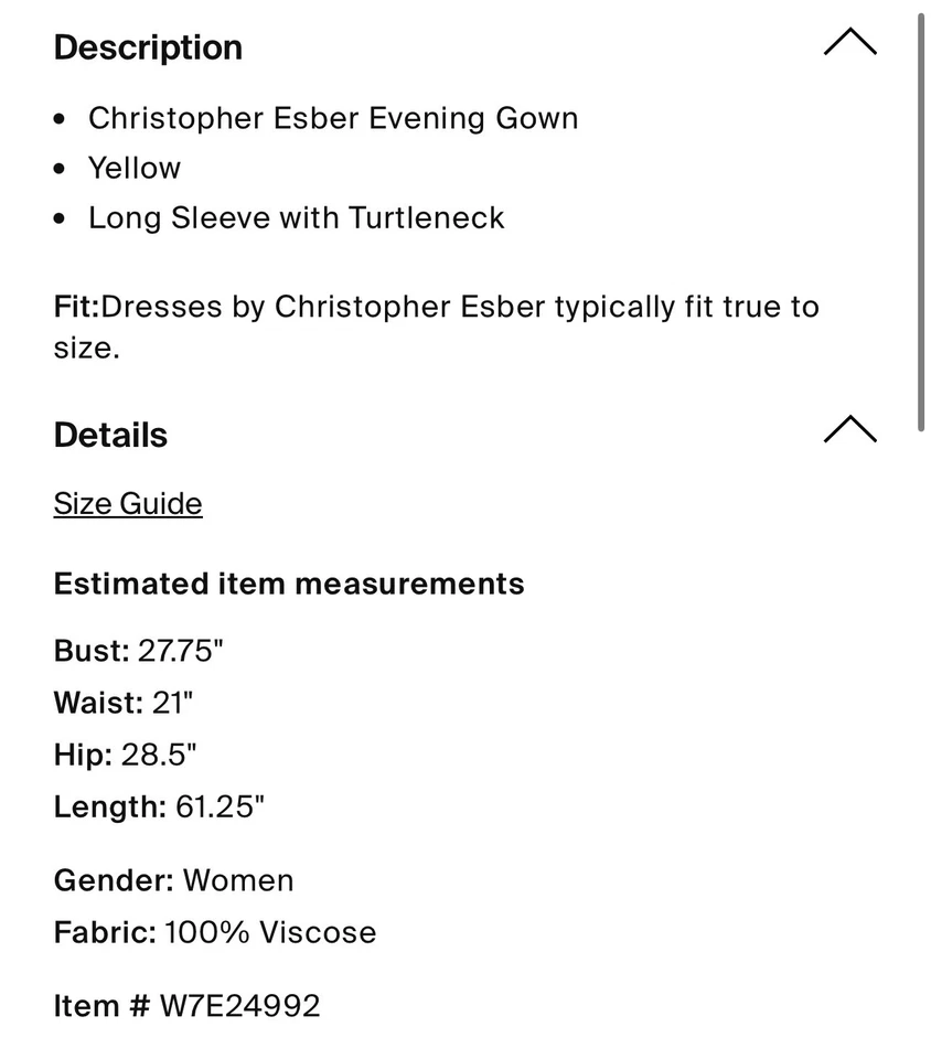 Christopher Esber Vestido Largo Cuello Alto XS Foto 4 de 4