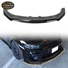 Fits 20-23 Dodge Charger SRT Widebody IKON V3 Front Bumper Lip Gloss Black PP