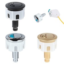 Double bouton chasse d'eau pour réservoir de toilette 38 mm ABS chrome avec cou