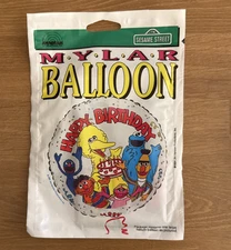 Vintage 1994 Sesame Street Birthday Mylar Balloon Anagram Party Supply SEALED!