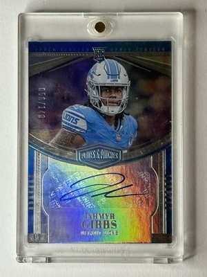 Panini 2023 Plates & Patches Jahmyr Gibbs UE-5 RC Rookie Upper Echelon Auto /149