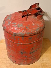 VERY VINTAGE JUSTRITE 5 GALLON RED GAS CAN, JUST RITE, COLLECTIBLE