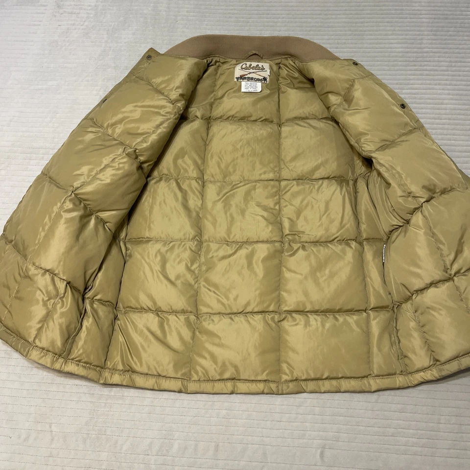 Chaqueta de Colección Cabela's Marrón Ligera Plumón de Ganso Puffer Cierre a Presión L Foto 3 de 4