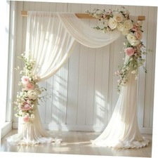 Wedding Arch Draping Fabric,1 Panel 1 Panel 6 Yards/18ft Beige Drapes Curtain