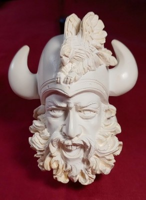 Viking Pipe by Erdogan Genuine Sunalp Block Meerschaum Handmade with Case